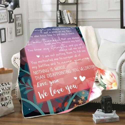 We Love You 3d printed fleece blanket for Beds Hiking Picnic Thick Quilt Fashionable Bedspread Sherpa Throw Blanket