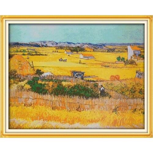 A good harvest of wheat counted printed on the canvas 11CT 14CT DIY kit Cross Stitch embroidery needlework Sets home decor
