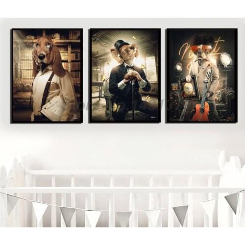 Sylvain Binet Poster Bad Dog A guitarist Paintings Fictional Character Canvas Modern Art Decorative Wall Pictures Home Decor