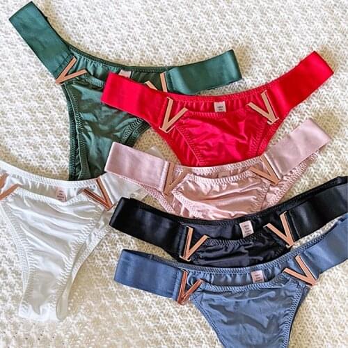 Comfort Ice Silk Panties Women G String Sexy Low Rise Intimates Underwear Cotton High Fork Fitness Lingerie Briefs lenceria muje