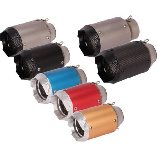 Shorty Mufflers 51mm 61mm Universal Motorcycle Exhaust Pipe 160mm Rear Escape No DB Killer Stainless Steel Carbon Fiber Titanium