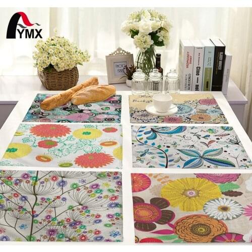 Beautiful Flower Pattern Table Mat Dining Accessories Table Napkin For Wedding Kitchen Decoration Fashion Leaves Placemat