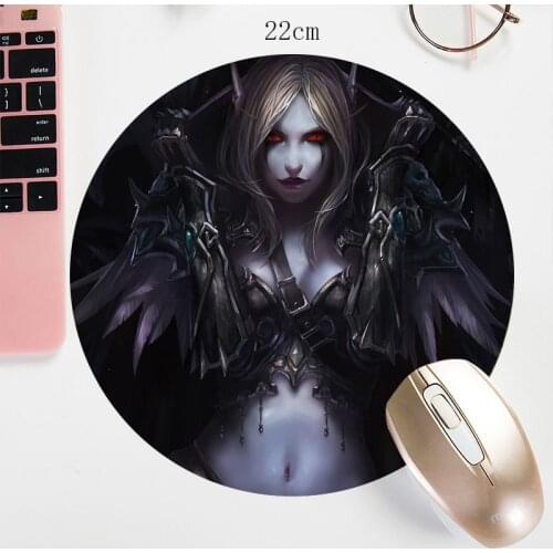 WOW Round Mouse Pad Watercolor B3w Prints Custom Mouse Mat 22X22CM Small Size MousePad Bowl Rubber mat Non-Skid World of Warcraf