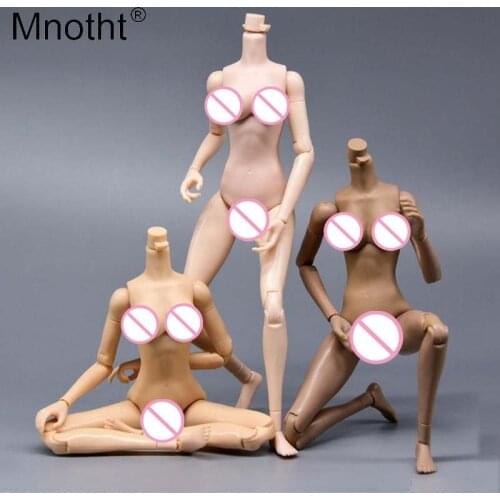 1:6 Scale Female Soldier Flexible Middle Breast Body Model Pale/Yellowish/Suntan Color Fish Sitting for 12in Action Figures m3