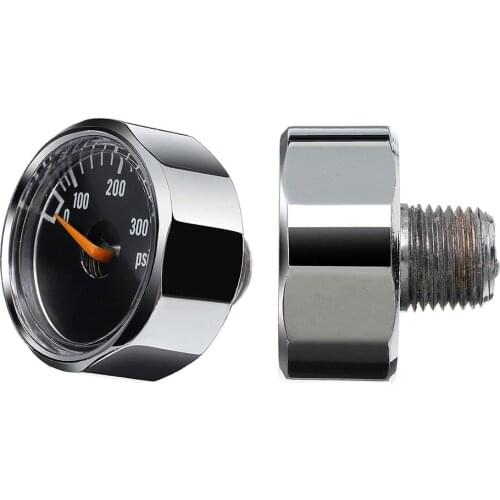 2pcs 25MM 300PSI Micro Air Pressure Gauge for Outdoor HPA Paintball Marker CO2 Tank PCP Air Pressure Gauge Connector Tool
