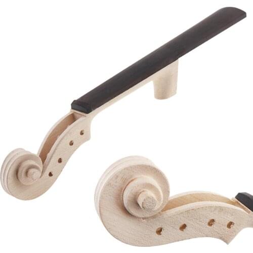 4/4 Size Maple Violin Neck Ebony Fingerboard Violin DIY Kit with Hand Carved Scroll Violin Head Violin Accessories