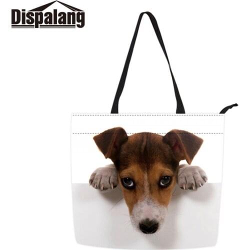 Diapalang High-definition Dog Printing Shoulder Bags for Lady Girls Top Grocery Bags Polyester Women New Style Messenger Bags