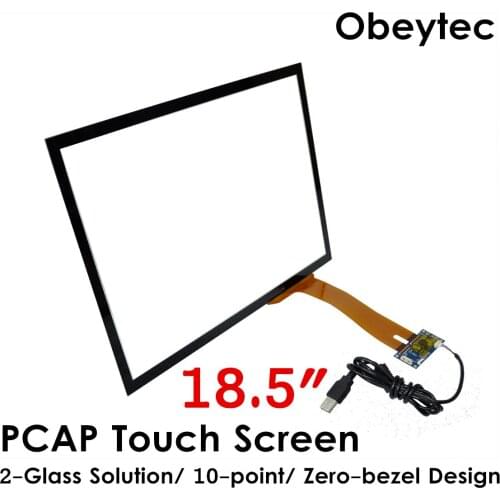 Obeycrop 18.5" Wide Screen PCAP Touch Panel, USB Controller, 4PCS/SET, Support windows, Android, Linux, 10 Touches
