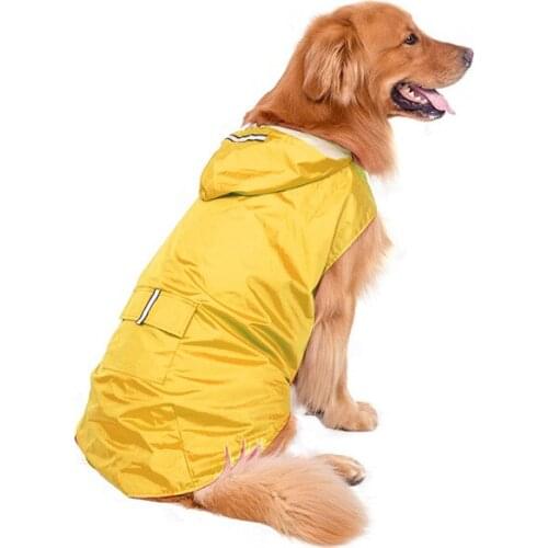 Pet Dog Clothes Large Dog Reflective Dog Raincoat Pet Coustoms Waterproof Hooded two-legged Poncho Jacket Rain Coat