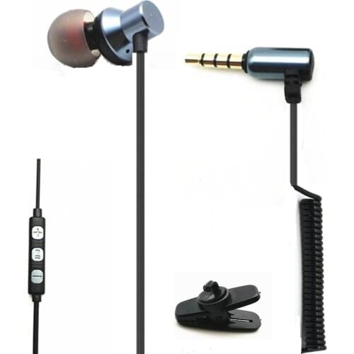 Single Side Earphone with Mic and Volume Control Wired in-Ear Earbuds Noise Isolating Headphone for Left Ear