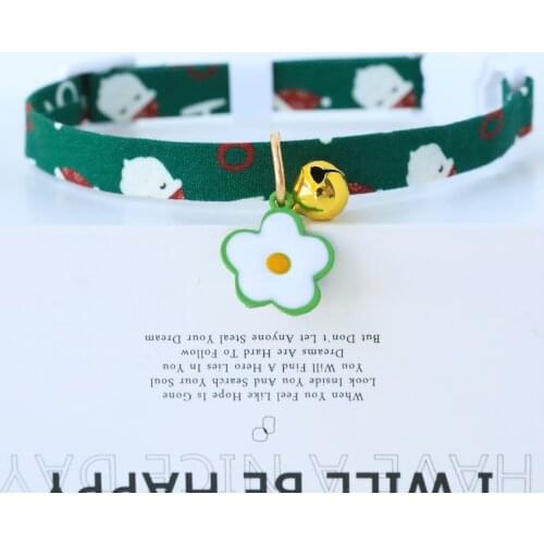 Promotional Newest Bells Pet Collar Flower Pendant Adjustable Cute Fashion Collar Kitten Puppy Christmas Necklace For Cat Dogs