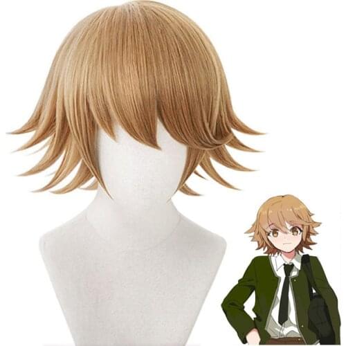 Danganronpa Fujisaki Chihiro Short Wig Cosplay Costume Dangan Ronpa V3 Heat Resistant Synthetic Hair Women Men Party Wigs