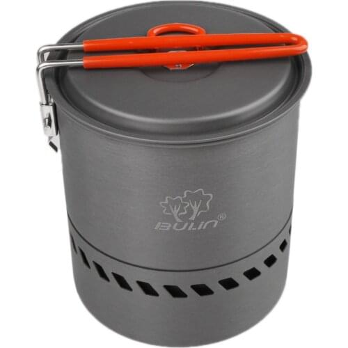 Outdoor Camping Cookware Backpacking Cooking Picnic Heat Exchanger Pot 1.5L