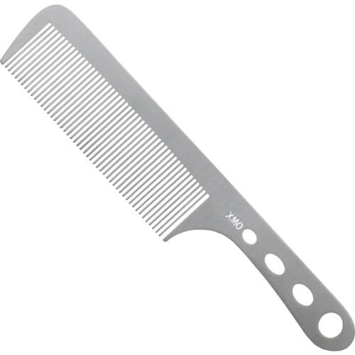 Hair Stylist Professional Stainless Steel Hair Cutting Comb Ultra-thin Flat Head Comb Anti-skid Design Lightweight Comb