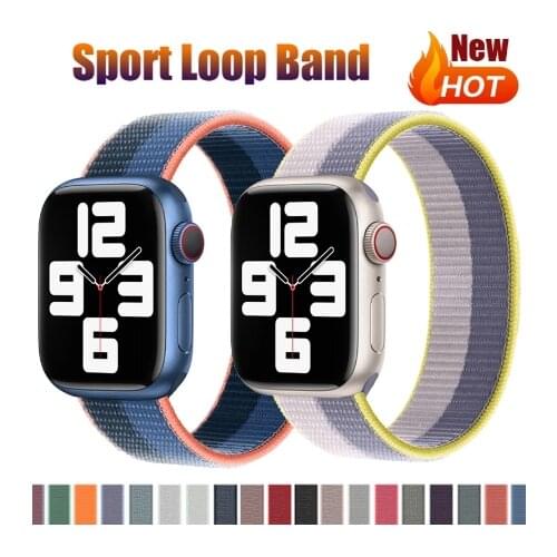 Weaving Band for apple watch 44mm 40mm iwatch band 42mm 38mm nylon loop strap bracelet for correa apple watch series 6 5 4 3