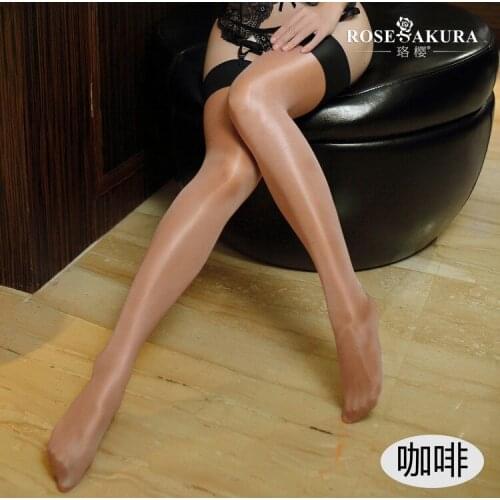 Sexy Stripe Vintage Oil Shiny High Stockings See Through Glossy Cute Stocking Cute Transparent Kneesocks Overknee FX1010