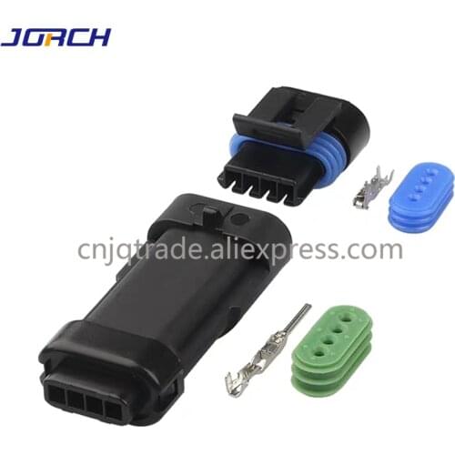 5sets 4 Pin 12162190 Waterproof Wire Automotive Connector Socket Intake Pressure Sensor Plug For BUICK Motorcycle Car Marine