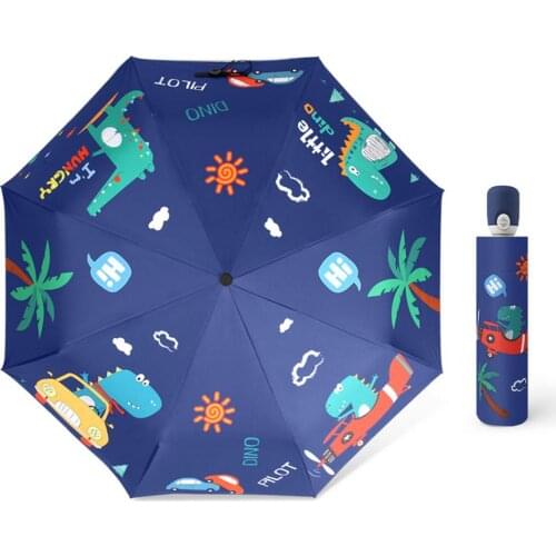 Folding Umbrella Windproof Semi-automatic Umbrella Lightweight Aluminum Umbrella Stand Three Folding Mens Umbrella Parasol