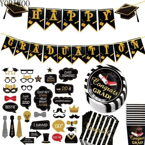 YORIWOO Congrats Photobooth Props Birthday Photo Booth 2020 Congratulations Graduation Party Decoration Wedding Latex Balloon