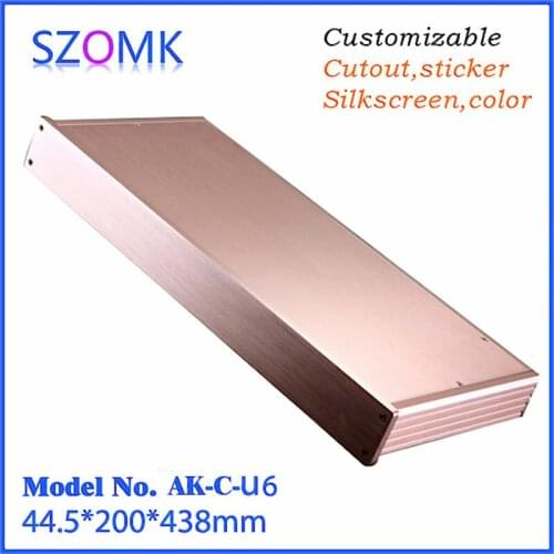 Szomk aluminum wall mount enclosure power distribution box (1 pcs) 44.5*200*438mm electronic equipment enclosure