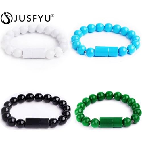 Outdoor Bracelet Beads Portable Phone USB Cable For Type C USB Charger For iPhone 7 8Plus Samsung Micro USB Android Phones Cable