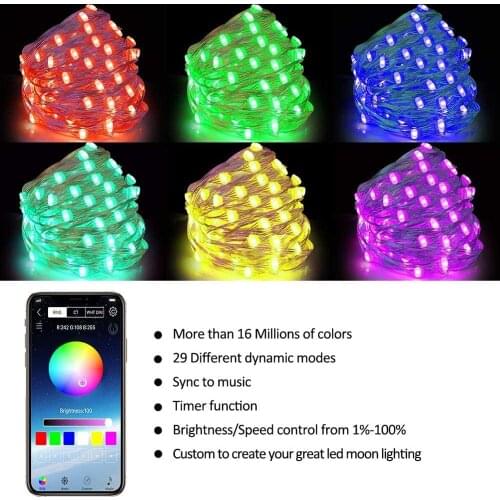 New Holidays USB bluetooth light string mobile phone APP copper wire light string Christmas decoration light string