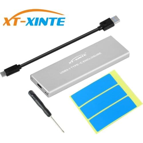 XT-XINTE for NVMe PCIE USB3.1 HDD Enclosure M.2 to USB Type C 3.1 M KEY SSD Hard Disk Drive Case External Mobile Box