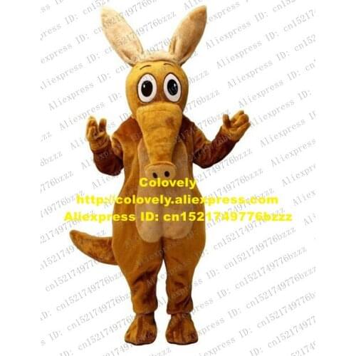 Vivid Brown Aardvark Mascot Costume Mascotte Anteater Ant-eaters Oso Hormiguero With Long Nose Big Black Eyes No.2900 Free Ship