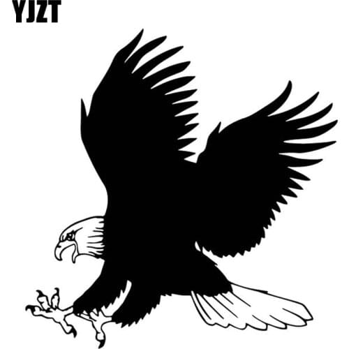 YJZT 16.7CM*17.1CM A Magnificent Eagle Decor Car Sticker Vinyl Decal Car Trunk Accessories Black/Silver C4-2119
