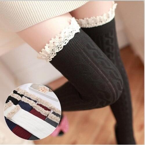 2019 new Long Stockings Women Cotton Warm Thigh High Fashion Striped Knee Socks Sexy Over The Knee Stockings For Ladies