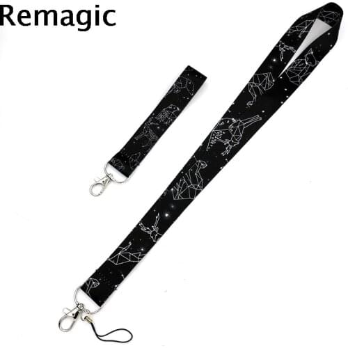 Starry animal Twelve constellations Art Key Chain webbings ribbons Neck Strap for Phone Keys ID Card Cartoon Lanyards