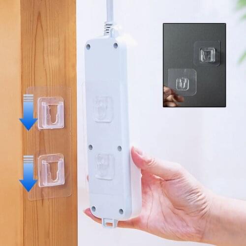 1Pairs Double-Sided Adhesive Wall Hook Hanger Strong Transparent Wall Storage Sucker For Kitchen Bathroom Hooks