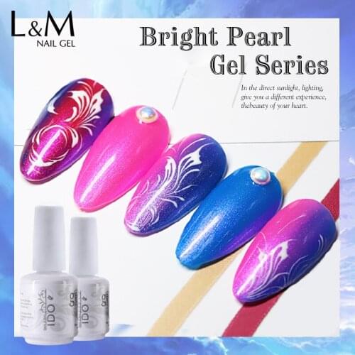 15Pcs/lot IDO brand wholesale Nail Gel Polish Bright Pearl Gel Series UV LED Soak off Art High quality shining Gel nail polish