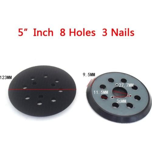 2 Packs 5" Inch 8 Holes Hook Loop Sanding Pads 3 Nails Replacement Backing Plates for Makita Electric Orbital Sanders Polisher