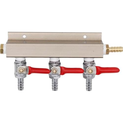 3 Way Manifold 5/16"(7.9mm) Barbed Ball Valve with Check Valve 5/16" Barbed Inlet 1/4" Plug Lead Free