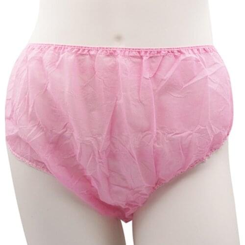 50 Pieces/set Disposable Non-woven Fabric Simple Underwear Briefs for Ladies Once Use Women Travel Printed Disposable Panties