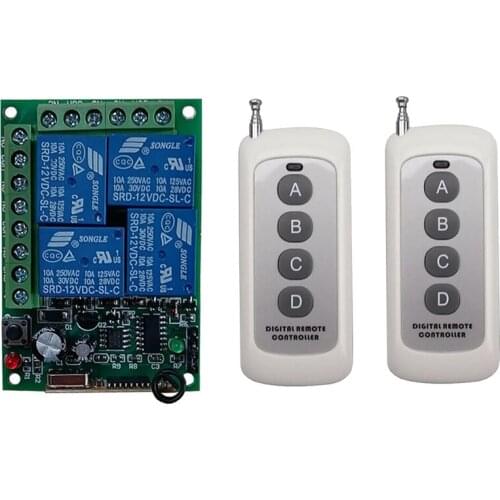 500m DC 12V 24V 4CH 315Mhz/433Mhz rf Remote Control Switch Wireless Relay Receiver Controller for Garage\ Door\ LED\ Bulb