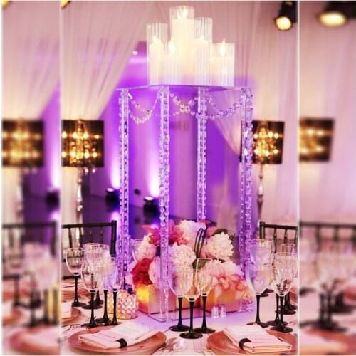 60cm(H) Wedding Acrylic Table Centerpiece Square Table flower stand Crytal Wedding Centerpiece,Wedding Decoration