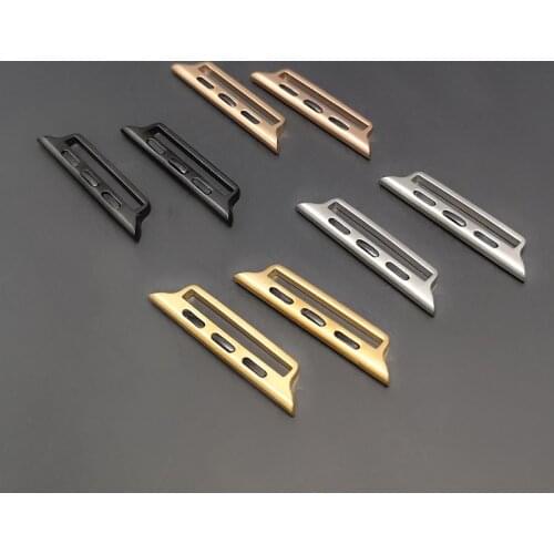 1 pair Adapter For Apple Watch band series 6 se 5 4 3 2 for iwatch 42mm 38mm Strap steel belt Watchband Accessories Connector