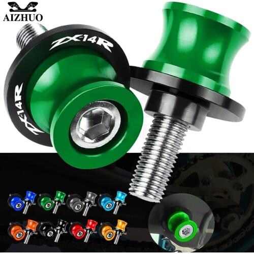 Motorcycle Accessories FOR KAWASAKI ZX-14 ZX1400 ZX14R ZZR1400 2006-2014 CNC Aluminum Swingarm Slider Spools 10MM Stand Screws