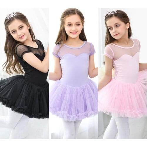 Ballet Dance Skirt Children New Summer 3 Color Dancing Tutu Sexy Sleeveless Practice Gymnastics Leotard Girls Dance Ballet Dress