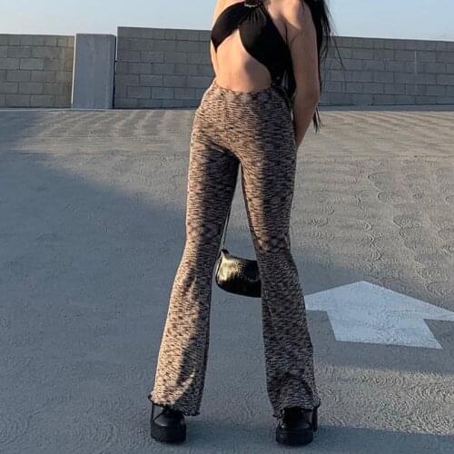 Celandine Vintage traf Sexy Women Long High Waisted Skinny Y2K Flare Pants Summer tangada 2021 Capris 90 Pants pantalons capris
