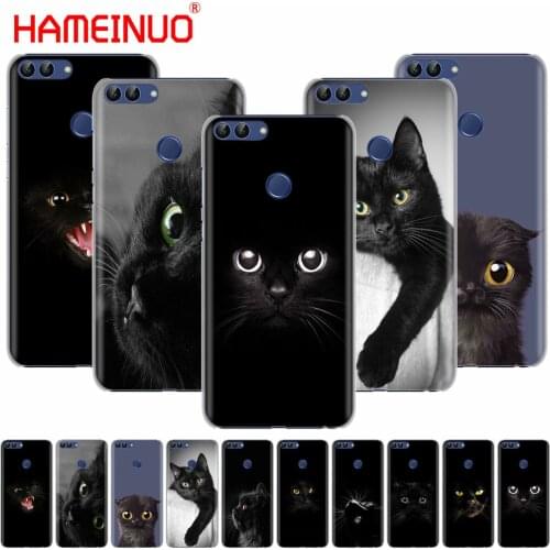 HAMEINUO Black Cat Staring Eye On cell phone Cover Case for huawei Honor Y5 7C Y625 Y635 Y6 Y7 Y9 2017 2018 Prime PRO