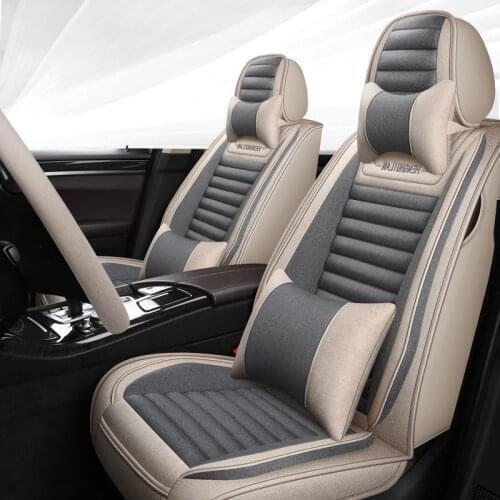 Flax black gray car seat cover For jeep renegade grand cherokee wk2 wj 1999 2004 2014 compass 2007 patriot accessories