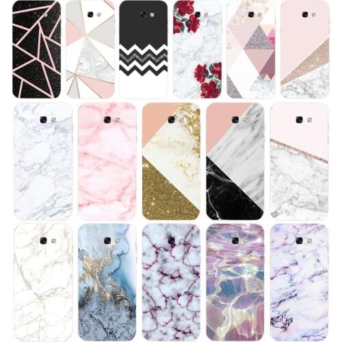 56 Pink Blue Ink Marble Soft Silicone Tpu Cover phone Case for Samsung Galaxy A5 2015 2016 A7 2017 A8 Plus A9 2018 A80