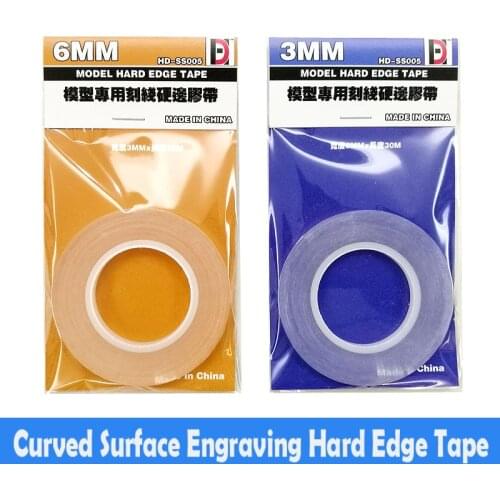 Details Modification Engraving Tool Transparent Curved Surface Engraving Hard Edge Tape 3MM/6MM for Building Military Model