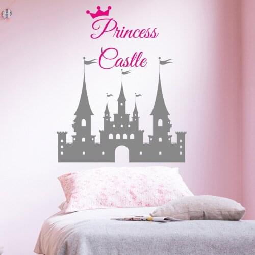 DIY Princess Castle Girls Bedroom Wall Decor Sticker Wall Decal for Kids Nursery Bedroom Vinyl adhesivo Art Poster WA-51