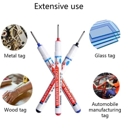 Long Head Markers Bathroom Woodworking Decoration Multi-purpose Deep Hole Marker Pens