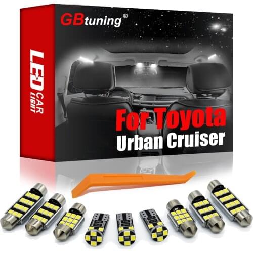 GBtuning Canbus LED Interior Light Kit 8pcs For Toyota Urban Cruiser 2007 To 2016 Vehicle Auto Dome Map Trunk Bulb Lamp Parts