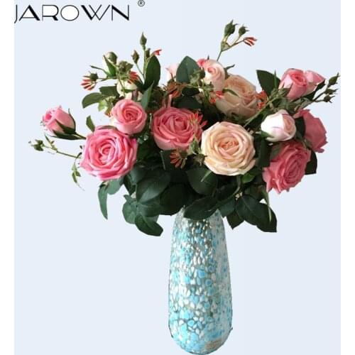 Artificial Rose Flower 2 Heads Real Touch Latex Decorative Rose for Wedding Party Home Decoration Fake Flores